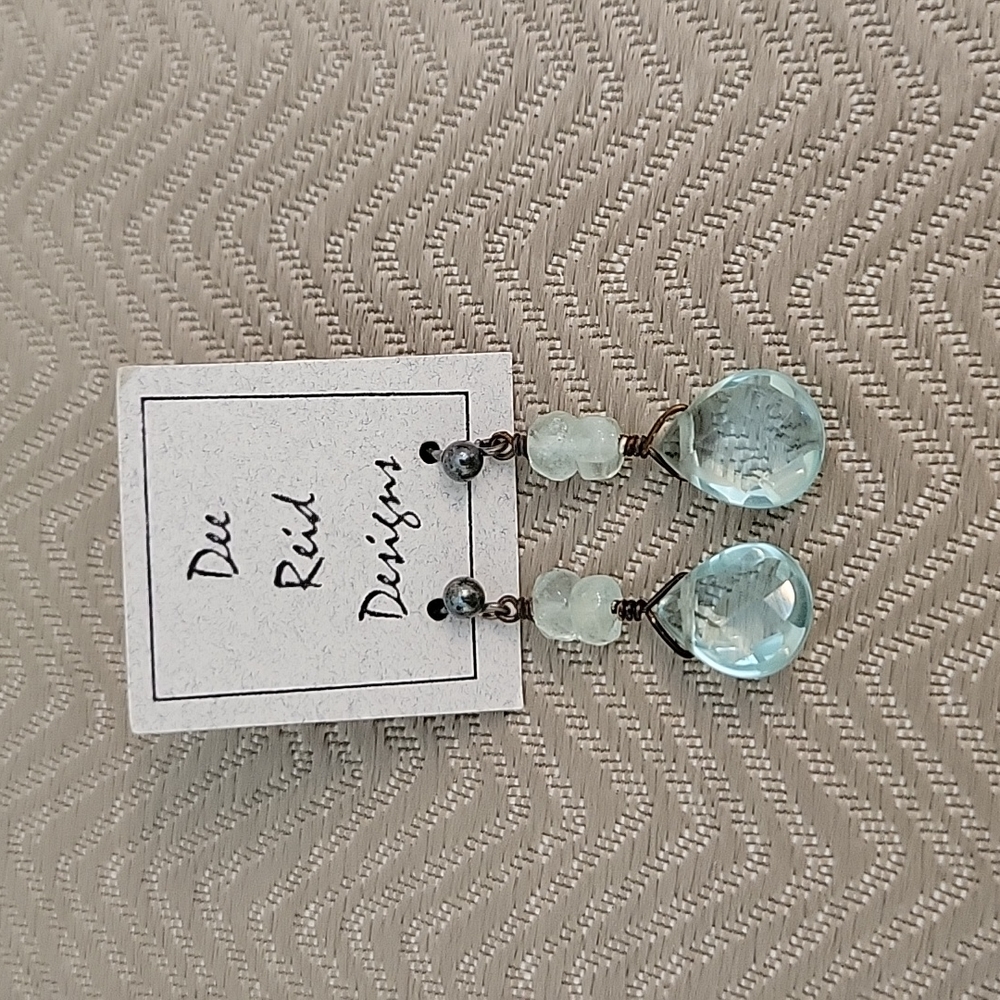 Blue Quartz &Blue Topaz Earrings